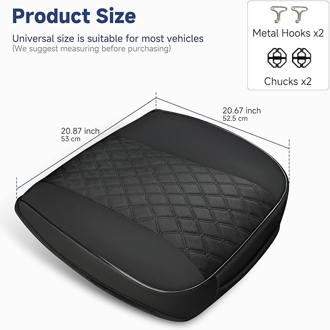 West Llama Front Car Seat Cover Protector, Comfortable Velvet Bottom Seat Cover Fits 95% of Vehicles,Cars,SUVs,Sedans,21.26 × 20.86 Inch(1PC-Black)