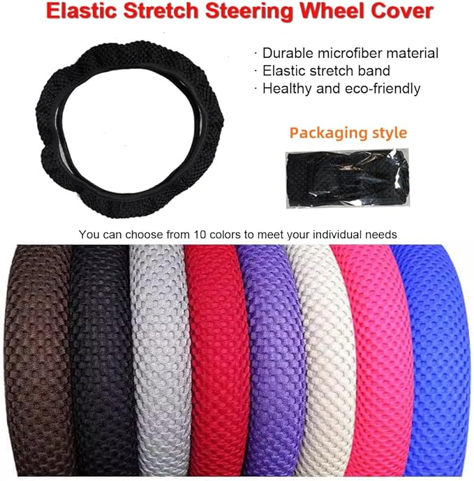 Hiflyer Car Steering Wheel Cover Women & Men, Universal 14.5-15 Inch Steering Wheel Covers, Soft Microfiber Car Wheel Cover Car Stuff Car Accessories Interior (White)