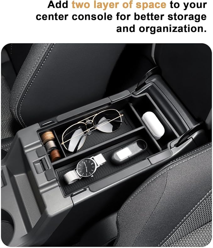 Center Console Organizer For 2024-2026 Subaru Crosstrek/2024-2026 Impreza - Double Layer Armrest Box Organizer For 2024-2026 Crosstrek/2026 Crosstrek Hybrid & 2024-2026 Impreza Accessories - ABS Tray