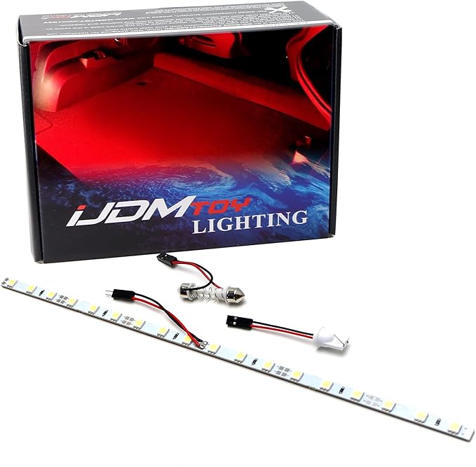 iJDMTOY 18-SMD-5050 LED Strip Light Compatible with Car Trunk Cargo Area or Interior Illumination, Brilliant Red