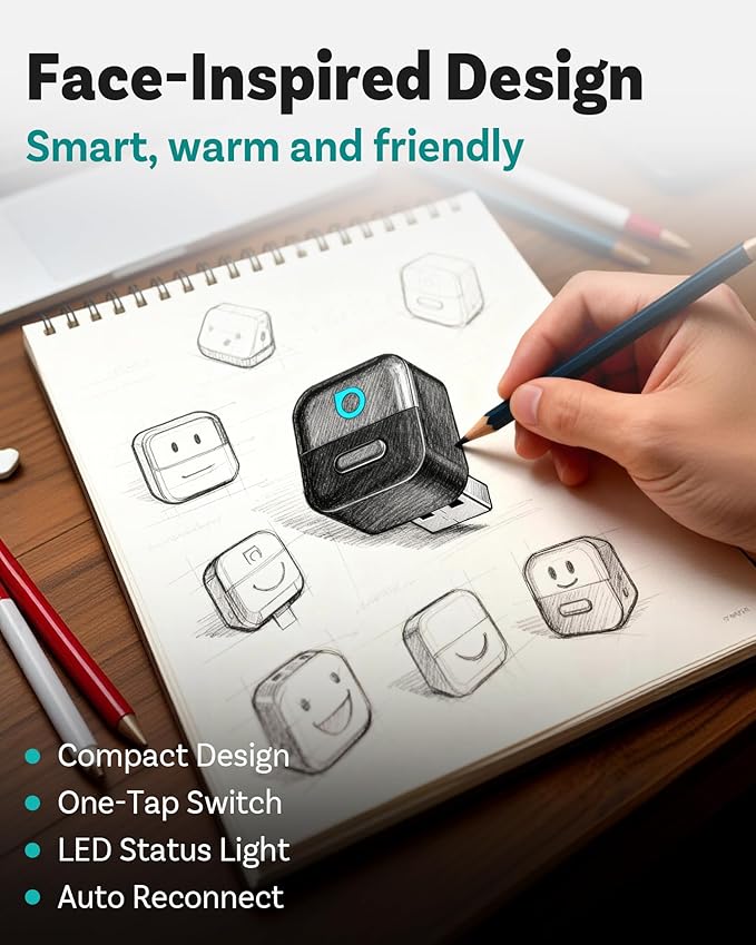 OTTOCAST Mini Pico 2026 Wireless CarPlay Adapter for iPhone & Android – Plug and Play Android Auto Adapter, Fast Connection, Small & Space-Saving