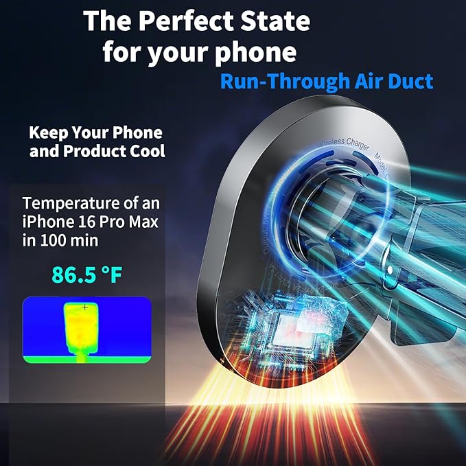 AOUXSEEM for MagSafe Car Charger Mount,15W Fast Charging,20xN55 Magnets,Car Phone Holder Wireless Car Charger Magnetic Phone Holder for iPhone 17/16/15/14/13/12/Pro/Plus/Max Samsung Galaxy S Series