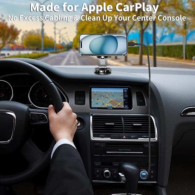 【MFi Certified】iPhone Fast Car Charger, Caiinei 4.8A Dual USB Power Cigarette Lighter iPhone Car Charger Fast Charging Built-in 6FT Lightning Cable for iPhone 14 13 12 11 Pro Max XS Mini XR X SE iPad