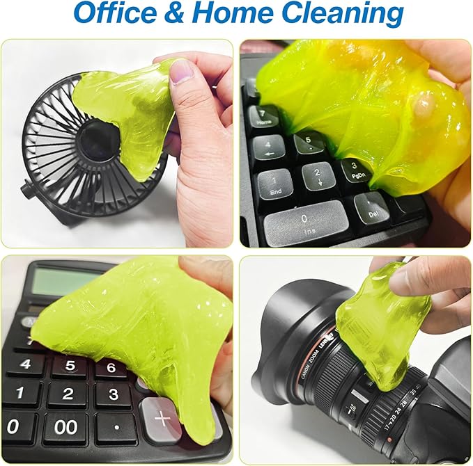 Car Cleaning Gel, Reusable Car Cleaning Putty for Interior Detailing, Dust Cleaning Gel for Air Vents, Cup Holders, Dashboards, Keyboard & Hard-to-Reach Areas, 80g, Yellow