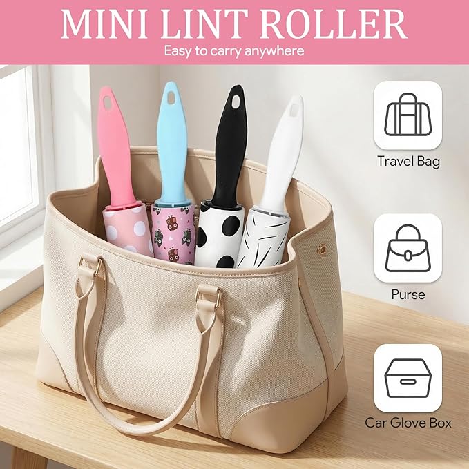 36 Pcs Mini Lint Roller Travel Size Portable Travel Lint Roller for Purse Pet Hair Clothes Furniture Car Compact Lint Bursh Sticky Small Cat Hair Removal Tool Gifts 1080 Sheet