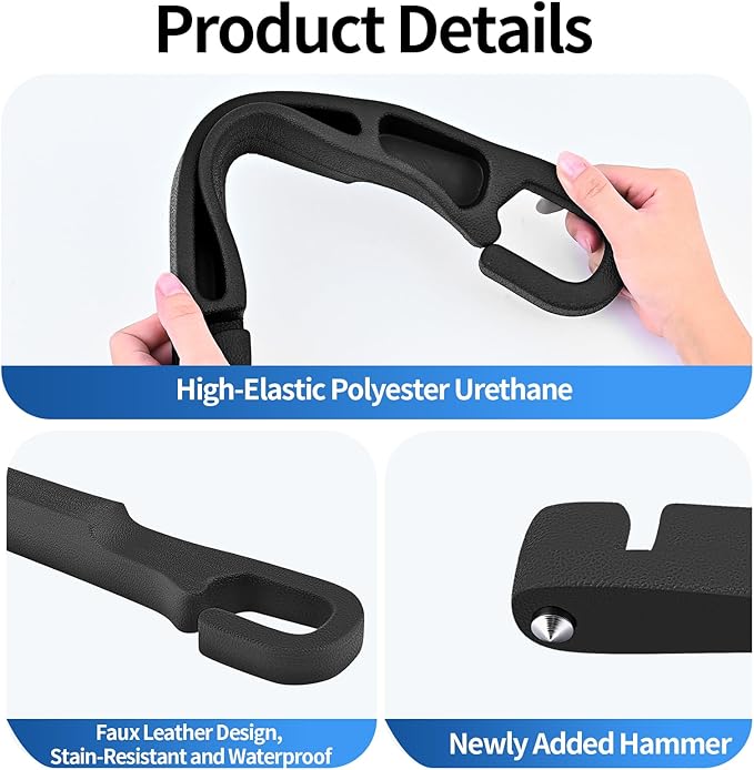 7F Car Organizers and Storage Set of 2, Car Seat Gap Filler with Hook and Window Breaker Tool, Universal Car accessories, Fit SUV Truck Storage, Black