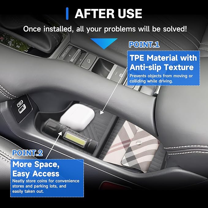 SXCY for 2026 Honda HRV Center Console Organizer for 2024 2025 2026 Honda HRV Accessories TPE Under Console Tray for 2024 2025 2026 HRV HR-V Under Console Storage Organizer