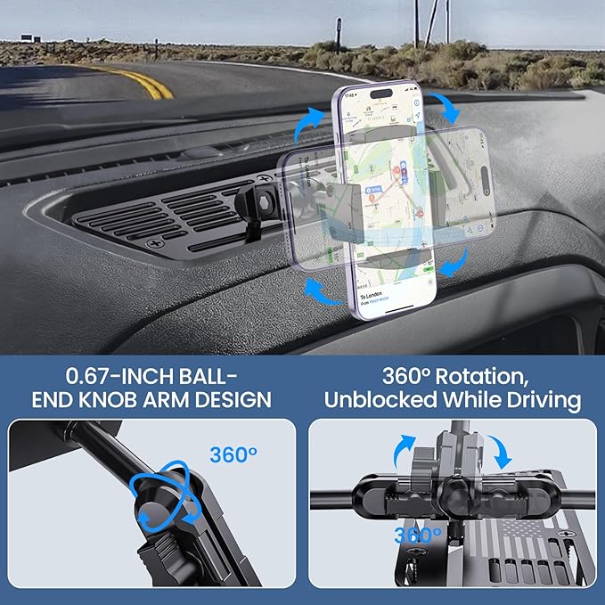 Surfcabin Dash Platform Phone Mount Compatible with 2019 2020 2021 2022 2023 2024 2025 Chevy Silverado & 2019-2021 GMC Sierra 1500 Accessories Metal Cell Phone Holder