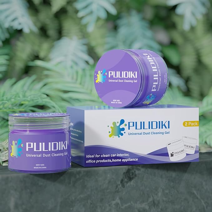 PULIDIKI Car Cleaning Gel Purple 2Pack and Car Cleaning Putty Yellow 2Pack Bundle