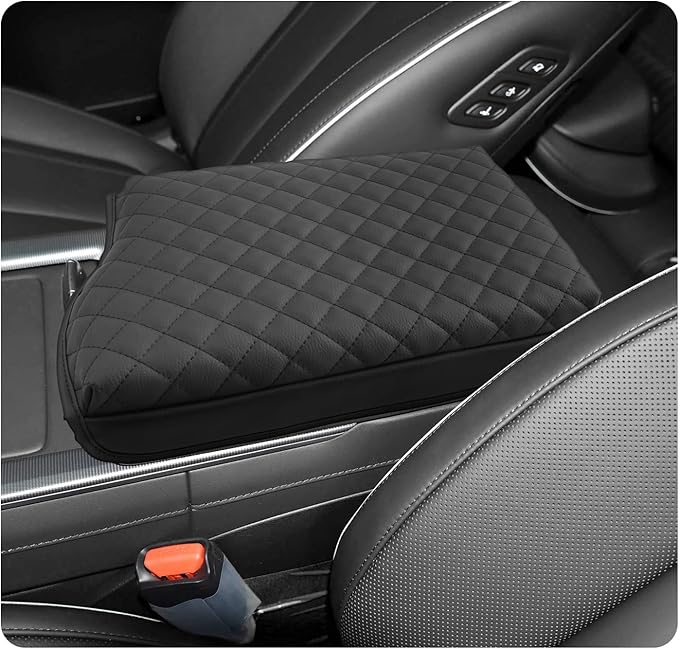 LUWU 2025 Palisade Center Console Cover Compatible with 2020-2024 2025 Palisade Accessories Armrest Cover Center Console Pad Armrest Console Cover (Thick Black)