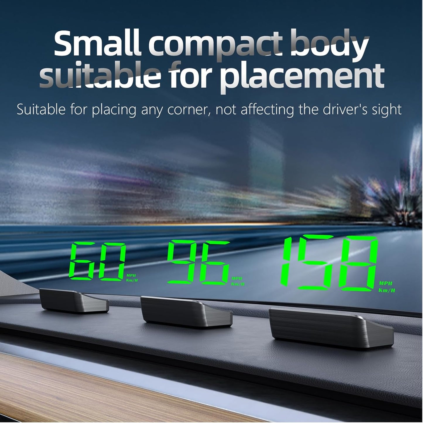 Head Up Display M2, HUD Projection Display Speed, Compact Body, Large Font, Plug and Play, Suitable for All Vehicles