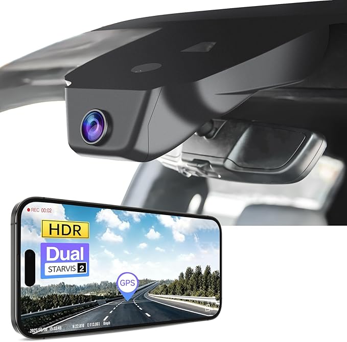 Mangoal 4K Front & 2K Rear 2 Channel HDR Dash Cam, Dual STARVIS 2 IMX678 IMX675 Fit for Chevy Silverado 1500 2022-2026 2500 HD/3500 HD 2024-2026 (Model C), 5GHz WiFi, GPS, 128GB