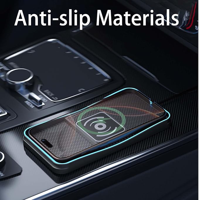 Car Wireless Charger Pad for Audi Q3 2015-2025, Fast Car Wireless Charging Pad for Car Center Console, Non Slip Charging Mat,1M-Type C