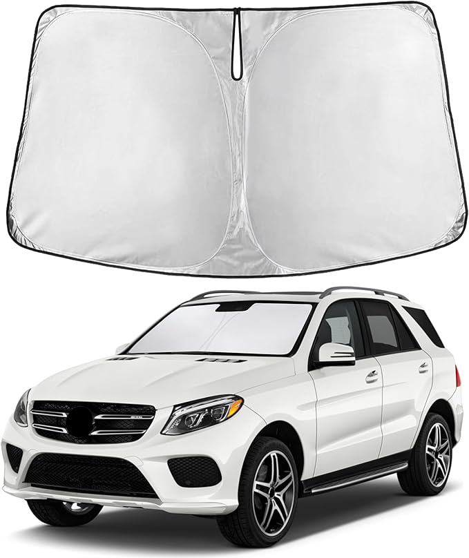 EcoNour Windshield Sunshade Compatible for Mercedes-Benz GLE Class 2012-2017 2018 2019,(Not Fit for GLE Class Coupe) Sun Visor for Front Window Sun Shade Cover, UV Heat Protector, Car Accessories