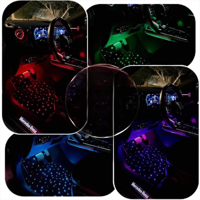 Starlinkmats LED Car Floor Mats - Black Automotive Carpet with App Control, Waterproof & Washable, Creates a Romantic Atmosphere for Dates