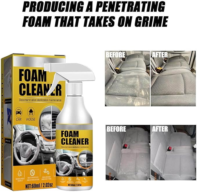 Foam Cleaner for Car, Foam Cleaner All Purpose, Foam Cleaner for Car Interior, Multi-Purpose Car Upholstery Cleaner for Car Seats Leather (3PC)