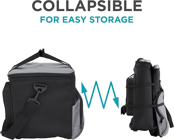 Ivation Portable Electric Cooler Bag | 15L Soft Sided Thermoelectric Travel Cooler with Shoulder Strap, Storage Pocket & DC 12V Plug in for Car, Truck & RV Camping