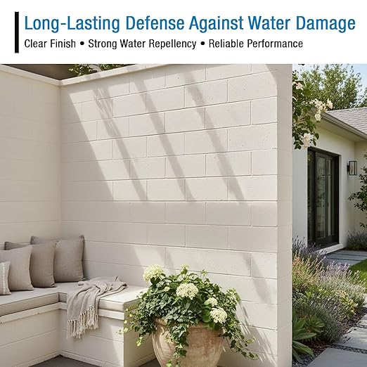 Rain Guard Paint Sealer Concentrate | Makes 1 Gallon | Protects All Painted Surfaces like Concrete, Wood, Stone from Water Damage, Stains/other contaminents | Silane/Siloxane Acrylic Waterproofer