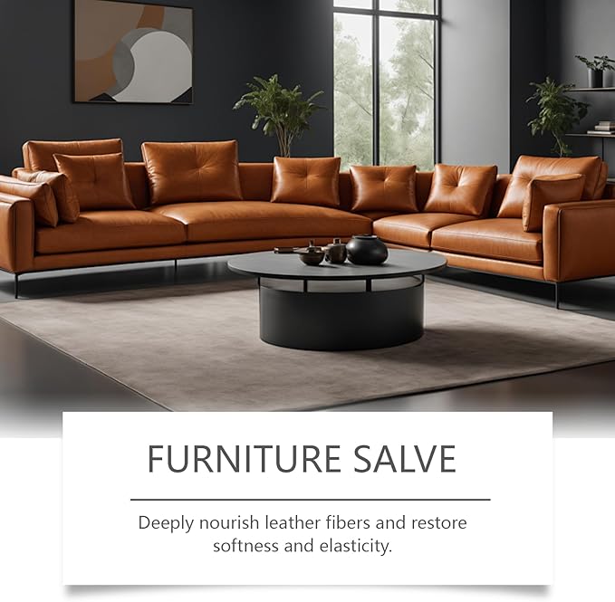 Leather & Furniture Repair Salve with Brush, Original Leathers Recoloring Balm Wood Cleaner, Wood Polish Wax, Household Upholstery Maintenance Kit for Home, Sofa, Car Seats
