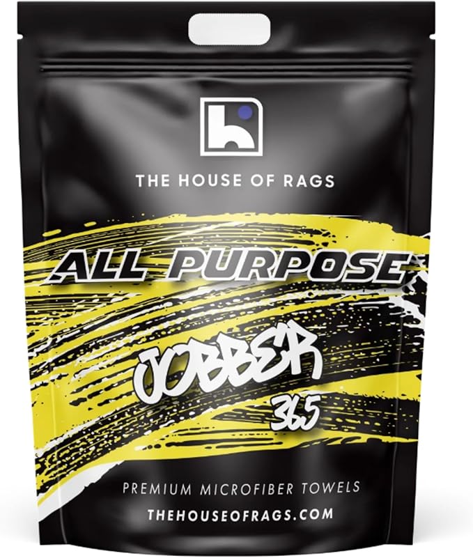 The Jobber 365 Microfiber Detailing Towels, Exterior and Interior Use, Premium Korean Quality, 16x16 inches, 365 GSM, Yellow, 10 Pack