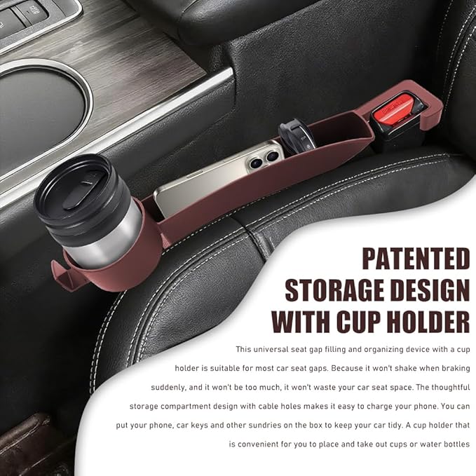 2PCS Car Seat Gap Filler Organizer, Console Side Organizer, Seats Gap Organizer with Phone Holder, Multifunctional Car Seat Filler Gap Space Prevents Things Dropping for Most Vehicles (Red)