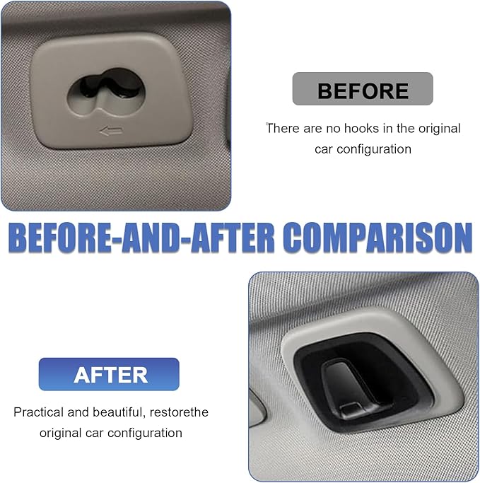 2 PCS Car Roof Hooks, Multifunctional Storage for Clothe Bag Umbrella, Interior Suspension Hanger Hook OEM# OC05076 OC05075, Compatible with Volvo XC60 XC90 XC40 V90 S90 V60 S60 (Black)