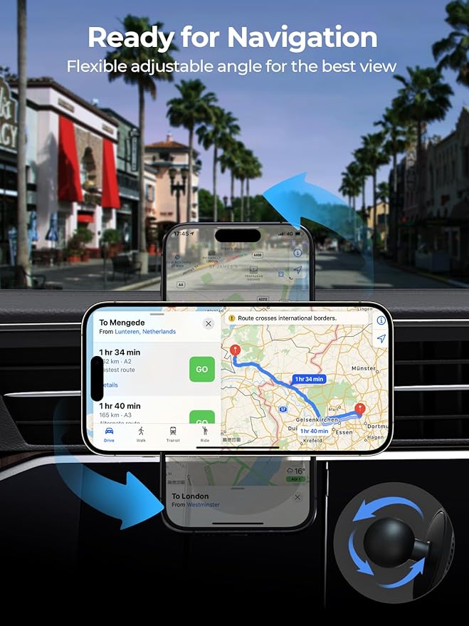 Wireless Car Charger, Qi2 Certified 15W Ultra-Fast car Phone Holder Mount, Air Vent Magnetic Car Mount Charger Compatible with MagSafe for iPhone 17/Air/16/15/14/13/12 Series