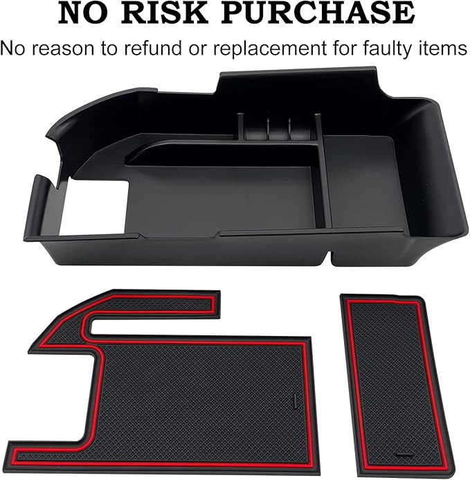 Compatible with Camry XLE/XSE 2018-2023 Center Console Organizer Tray Accessories, Fit Dual USB Ports (Red)