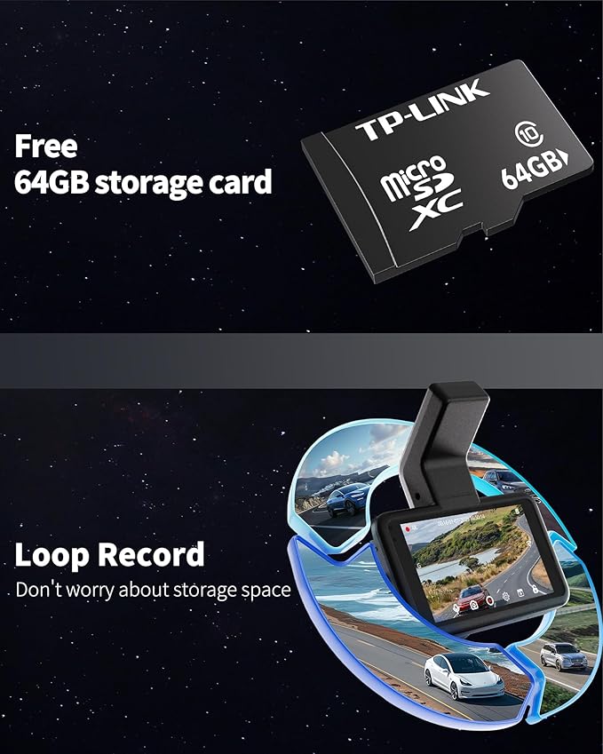 AZDOME 4K Dash Cam Front and Rear 1080P, Free 64GB Card Included, 5.8GHz WiFi Dual Dash Camera for Cars, 3" IPS Screen Dashcam, Car Camera with G-Sensor, 170°Wide Angle,24H Parking Mode Voice Control