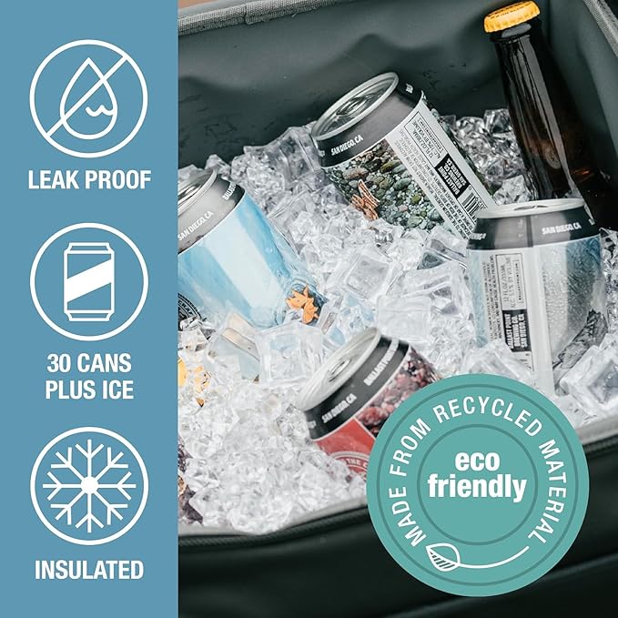 CleverMade Collapsible Insulated Cooler Bag – Leakproof Soft Cooler for Beach, Travel, Car – Bottle Opener