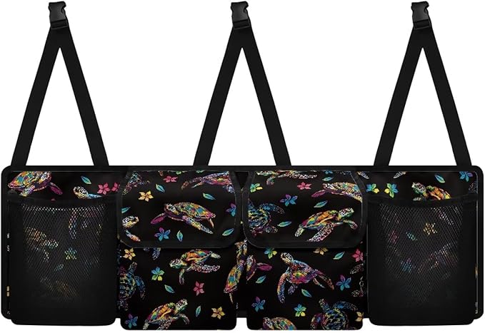 Color Turtles Trunk Organizer Hanging Cargo Storage Bag Large Capacity Cargo Storage Bag Sturdy Car Organization for SUV,Truck,Van
