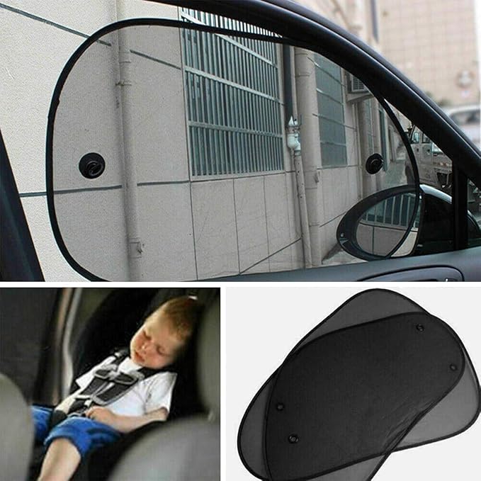2 Pack Universal Car Window Shade, Cling Sunshade - Sun, Glare and UV Rays Protection for Your Child - Baby Side Window Car Sun Shades, Blocks Over 98% of Harmful UV Rays (Large)