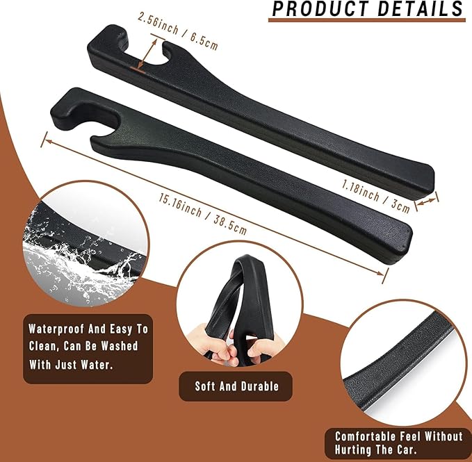 Car Seat Gap Filler Set of 2, Premium Interior Car Accessories, Multifunctional Car Storage Solution with Non-Slip Design, Fits Most Vehicles (Blacker)