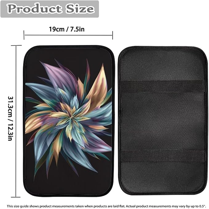 3D Flower Auto Center Console Pad Stylish Car Accessories for Women Durable Car Center Console Armrest Cover, Easy to Install & Wash