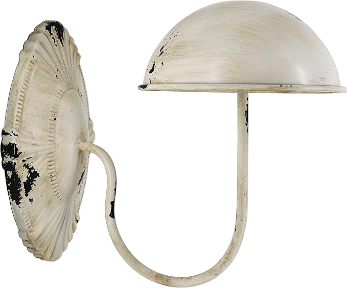 Owlgift Decorative Rustic White Metal Vintage Style Wall Mounted Entryway Hat/Cap/Wig Hanger Display Rack - Set of 2