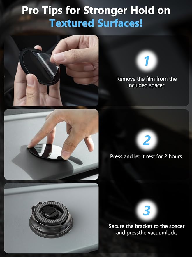 Magnetic Phone Holder for Car [90+LB Strongest Suction&3000gf Strongest Magnetic] 360° Adjustable Vacuum Phone Holders for Your Car, Magsafe Car Mount for iPhone (Black)