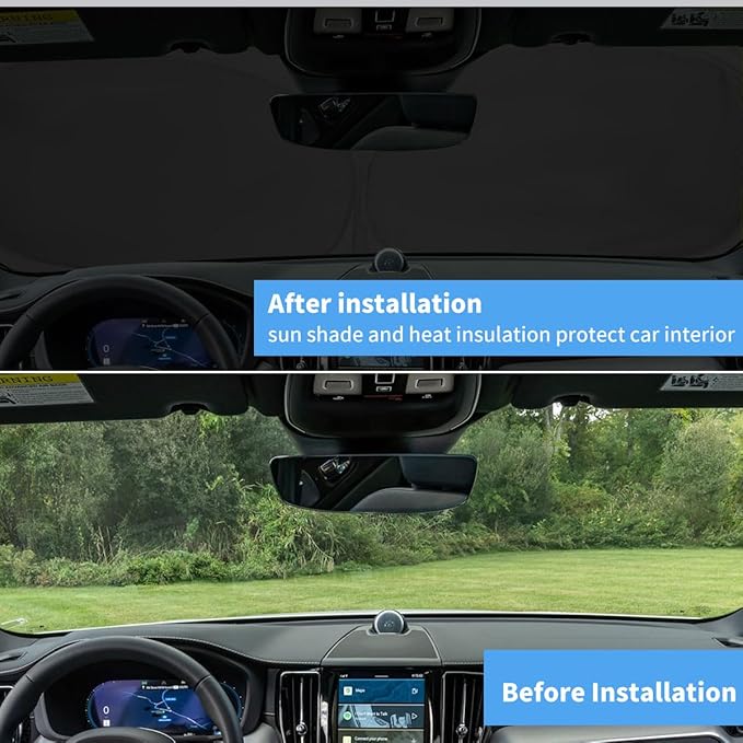 Windshield Sun Shade for Volvo XC90 2016-2025 2026 Custom Fit Front XC-90 Window Sunshade Fodable Car Sun Visor UV Protector Heat Shield Cover, Keep Car Cool Accessories