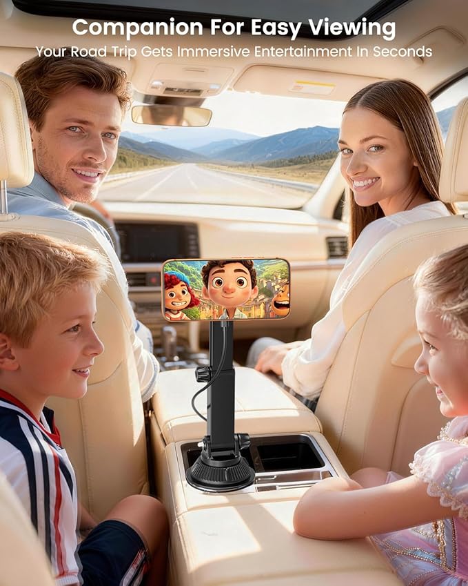 OHLPRO for MagSafe Cup Holder Car Mount Charger for iPhone 17, 15W Fast Charging Magnetic Cupholder Phone Mount, Compatible with iPhone 16 15 14 13 12 Series, for Kids Road Trip Essentials