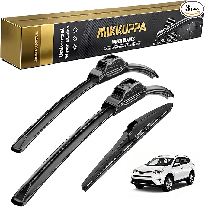 MIKKUPPA 26"+16"+10" Windshield Wiper Blades Replacement for Toyota Rav4 2013-2018 U/J Hook Front and Rear Wiper Blades All Season, Pack of 3