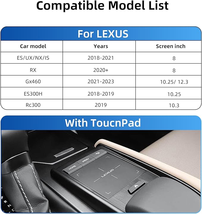 Decoder Adapter Retrofit Kit Compatible with Lexus of 2018-2021 ES/UX/NX/IS/ES300H, 2021-2023 GX460, 2009 RC300, Support Wireless CarPlay Android Auto/Voice Control/Mirror Link/Camera/USB Drive