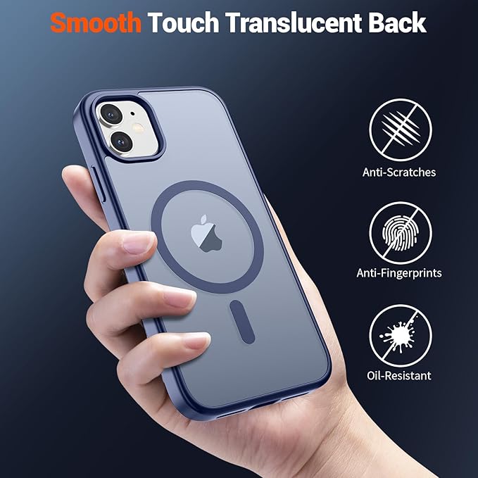 SUPFINE Magnetic for iPhone 11 Phone Case(Compatible with MagSafe)(Military Grade Drop Protection) Translucent Matte Shockproof Phone Case, Lavender Gray