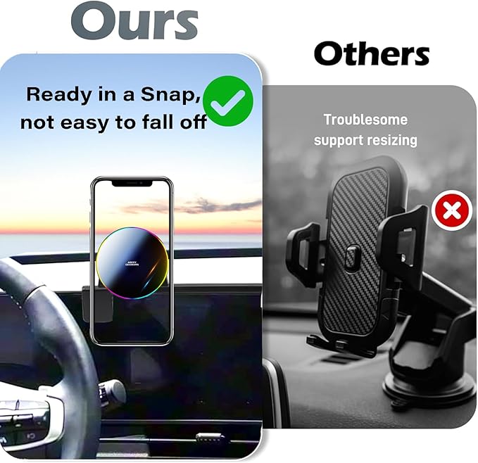 Car Phone Holder for Kia Sportage 2023 2024 2025 Accessories Apply to 12.3 Inch Touchscreen 15W Fast Wireless Charger Screen Fixed Clip HandsFree Cell Phone Mount 360° Rotation