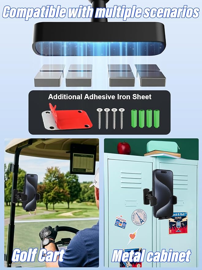 Magnetic Phone Holder for Tractor, Upgraded N56 Strong Magnet Cell Phone Mount with Adjustable Metal Arm, 360° Rotatable, One-Button Release for 4-7" iPhone/Galaxy/Android Cellphone
