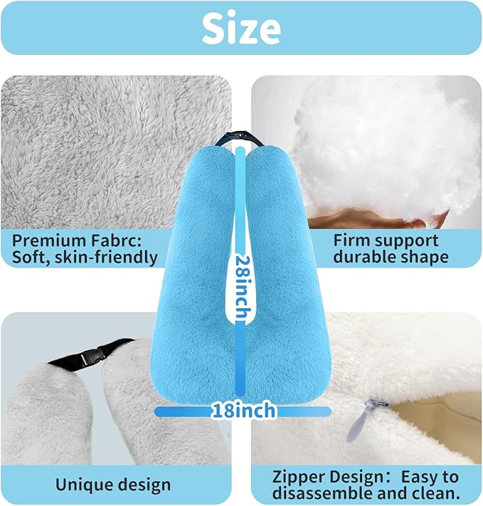 Travel Pillow, Car Pillow for Kids, Car Sleeping Pillow for Adults, Travel Pillow for Kids with Adjustable Strap, Support Head and Neck on Road Trips, Car Travel Essentials, Purple