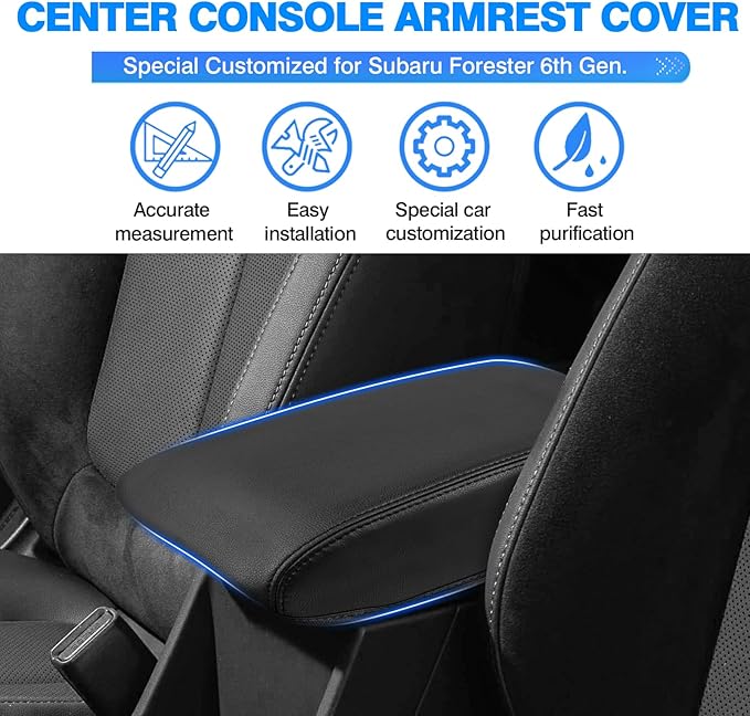 Autorder Center Console Cover for 2025 2026 Forester Accessories Armrest Cover Anti-Scratch Middle Console Pad Leather Armrest Protector