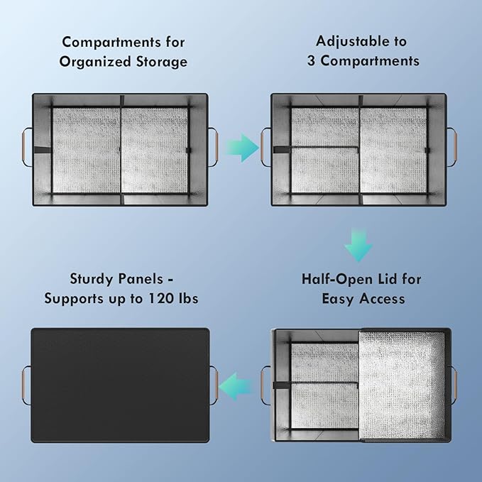 Cooler Bag – Soft Travel Cooler Holds 45 Cans, Stays Cold for 8H & Warm for 6H – Portable Car Trunk Organizer for Camping, Beach, Picnic