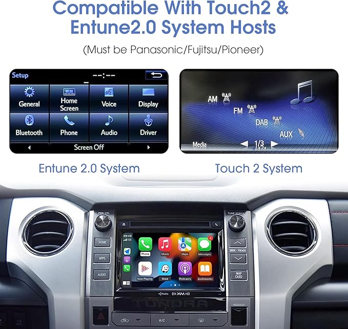 Wireless Carplay-Retrofit-Kit for Toyota 2014-2019 Tacoma/Highlander/RAV4/Corolla/Camry/Avalon/Prius/Sienna Land Cruiser Android Auto Decoder Upgrade Box EZoneTronics