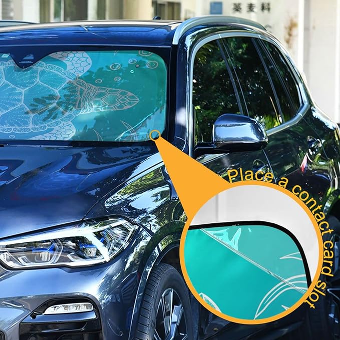 Custom Car Sun Visor Personalized Windshield Sun Shade Blocks UV Rays Visor Protector Accordion Folding Sun Reflector Auto Sunshade for Car Truck SUV to Keep Your Vehicle Cool