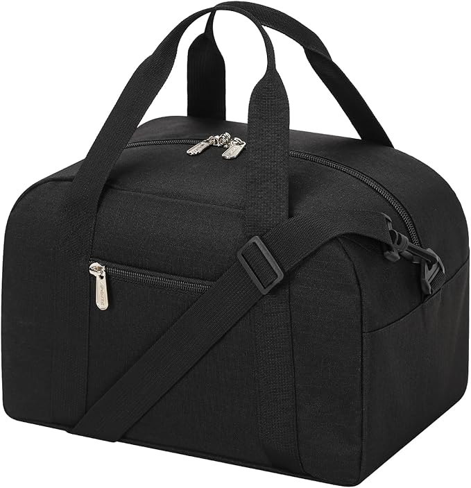 Small Gym Bag Carry On Bag - 12 in Mini Duffle Bag Lightweight for Overnight Travel-Black