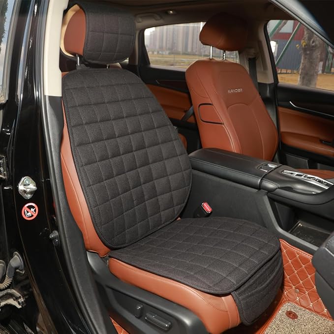 Suninbox Linen Car Seat Covers, Bottom Seat Covers for Car,Car Seat Cushion,Car Seat Pad[Black]